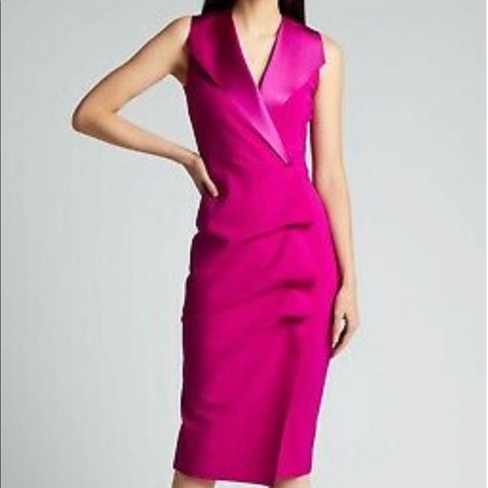 Chiara Boni - Deniz Ra Satin Collar Dress, size 12 Won once pink.